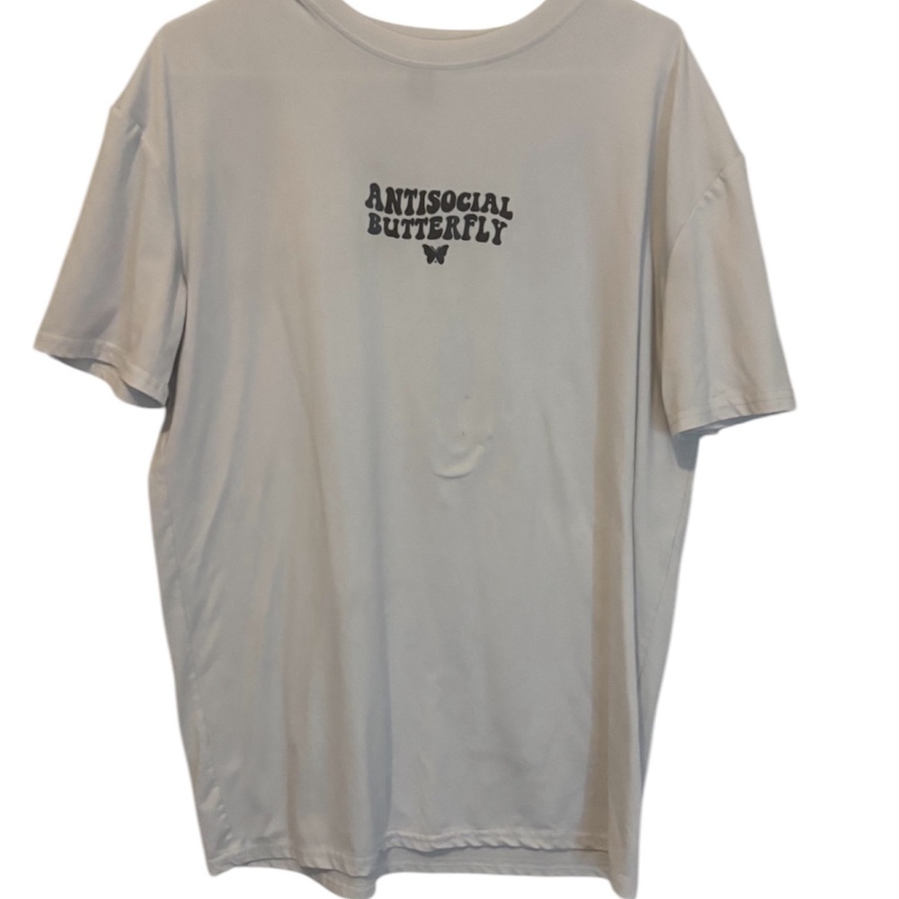 Antisocial Butterfly Gray Oversized T-Shirt